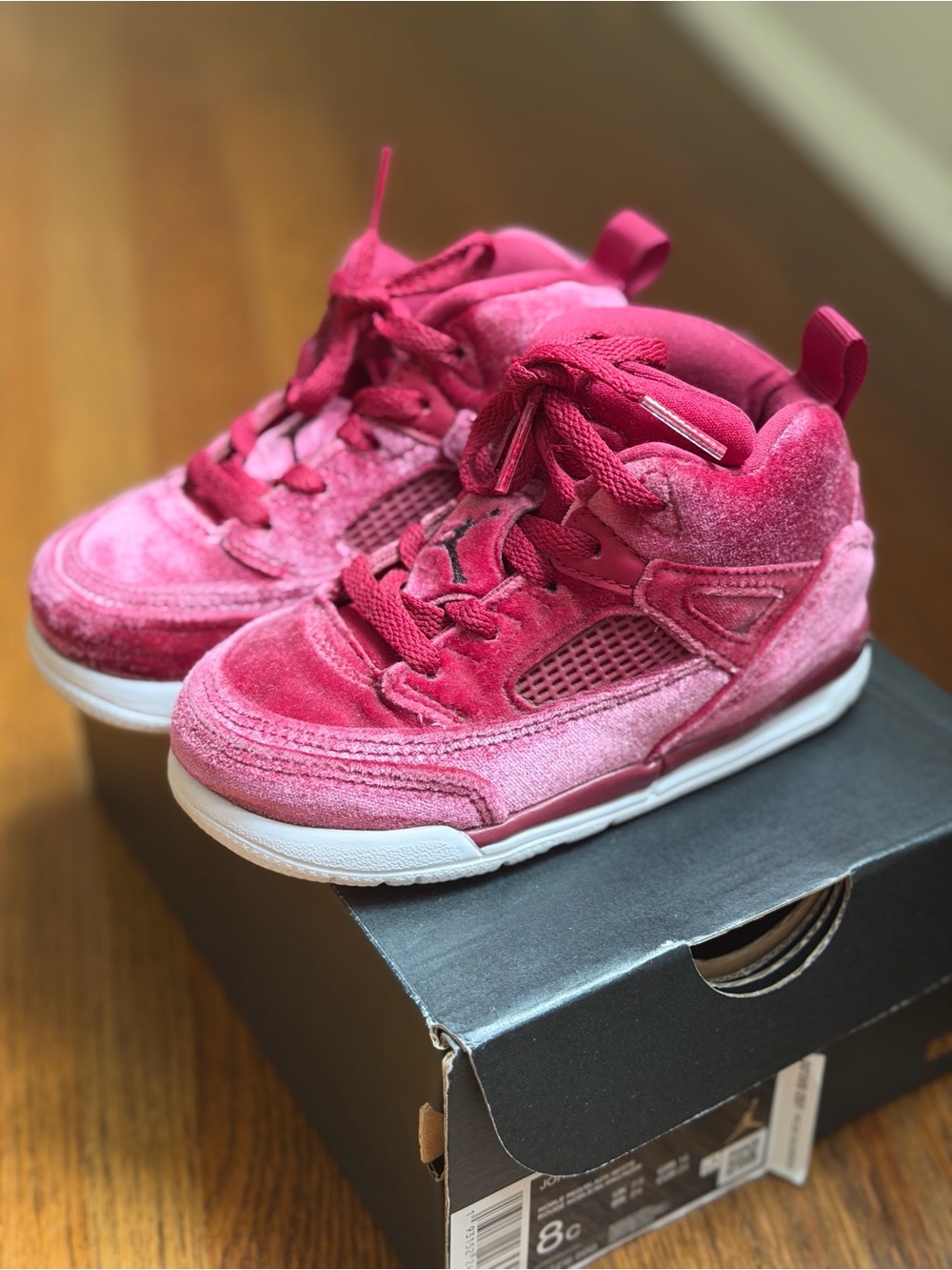 Air Jordan Spizike TD Noble Red Pink Velvet Sneakers 8C Rare